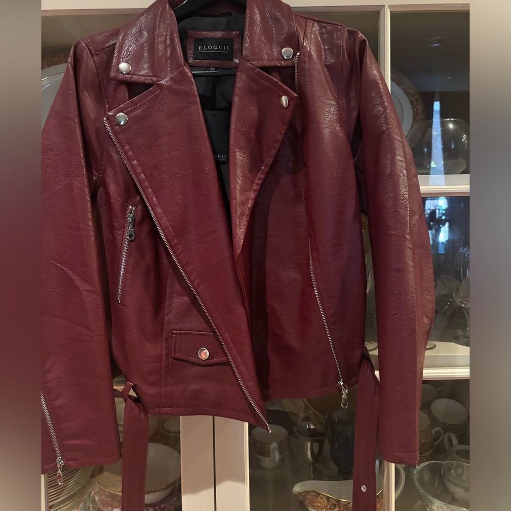Eloquii faux leather moto jacket